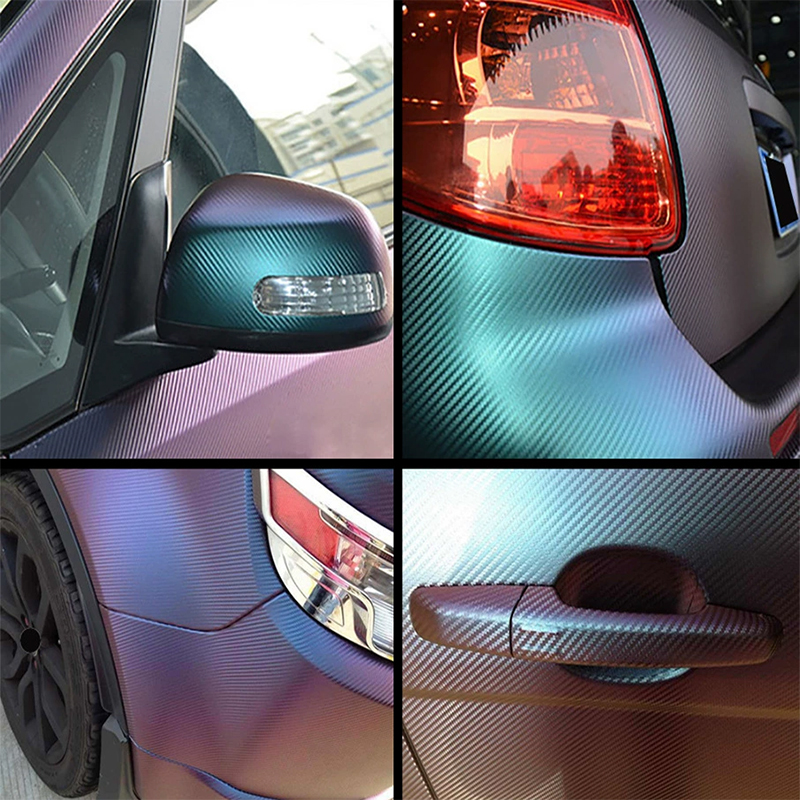 High-Adhesive Paper Base, Unique Color-Changing Effect, Carbon Fiber Material Characteristics, 3D Stereoscopic Effect, Good Flexibility,